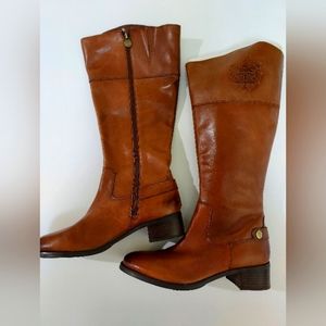 Etienne Aigner Warm Brown Wide-Calf Riding Boots
